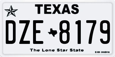 TX license plate DZE8179