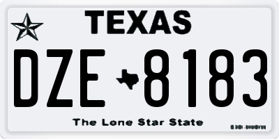 TX license plate DZE8183