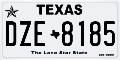 TX license plate DZE8185