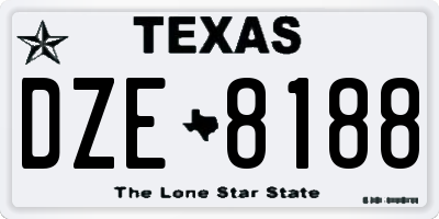 TX license plate DZE8188