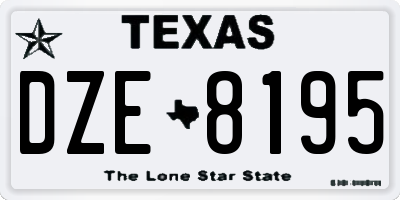 TX license plate DZE8195