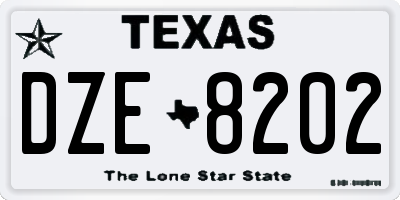 TX license plate DZE8202