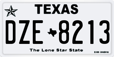 TX license plate DZE8213