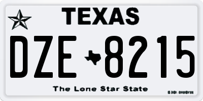 TX license plate DZE8215