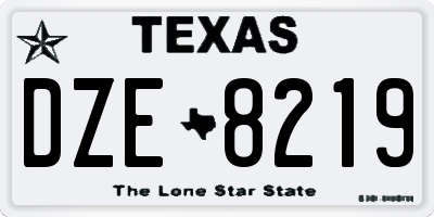 TX license plate DZE8219