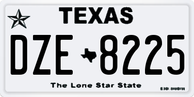 TX license plate DZE8225