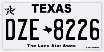 TX license plate DZE8226