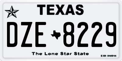 TX license plate DZE8229