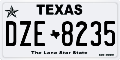 TX license plate DZE8235