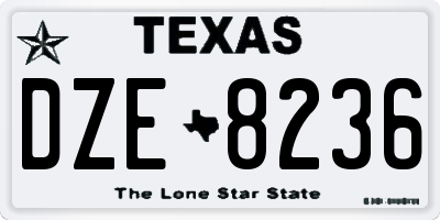 TX license plate DZE8236