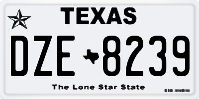 TX license plate DZE8239