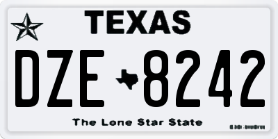 TX license plate DZE8242