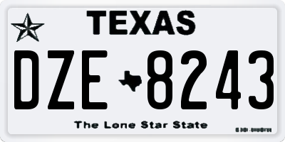 TX license plate DZE8243
