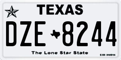 TX license plate DZE8244