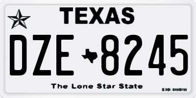 TX license plate DZE8245