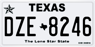 TX license plate DZE8246