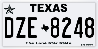 TX license plate DZE8248