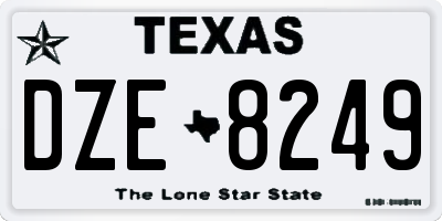 TX license plate DZE8249