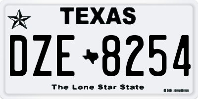 TX license plate DZE8254
