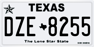 TX license plate DZE8255