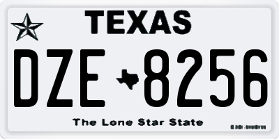 TX license plate DZE8256