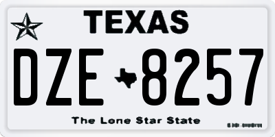 TX license plate DZE8257