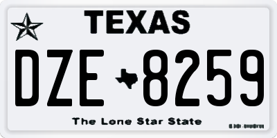 TX license plate DZE8259