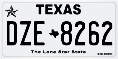 TX license plate DZE8262