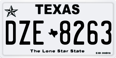 TX license plate DZE8263