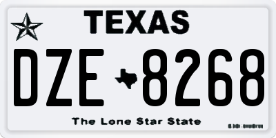 TX license plate DZE8268
