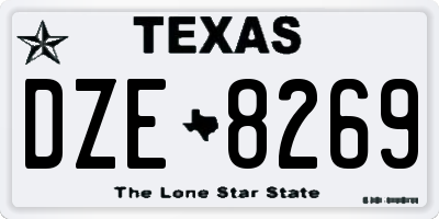 TX license plate DZE8269