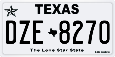 TX license plate DZE8270