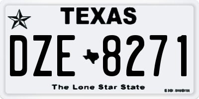TX license plate DZE8271