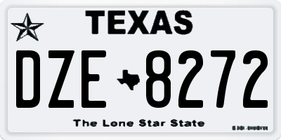TX license plate DZE8272