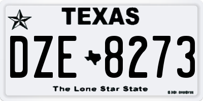 TX license plate DZE8273