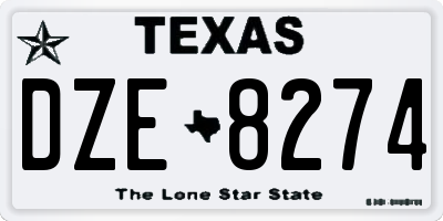 TX license plate DZE8274