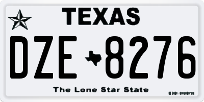 TX license plate DZE8276
