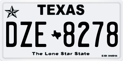 TX license plate DZE8278