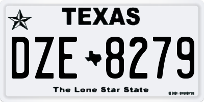 TX license plate DZE8279
