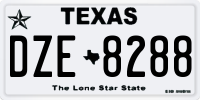 TX license plate DZE8288