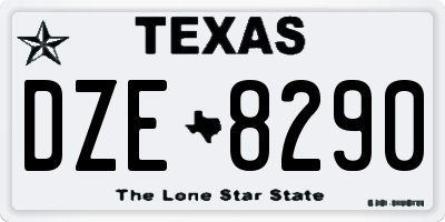 TX license plate DZE8290