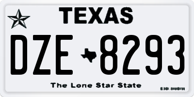TX license plate DZE8293