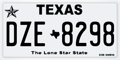 TX license plate DZE8298