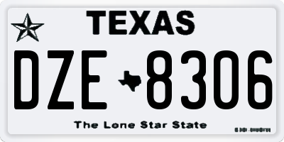 TX license plate DZE8306