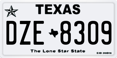 TX license plate DZE8309