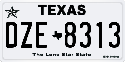 TX license plate DZE8313