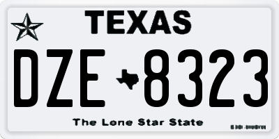 TX license plate DZE8323