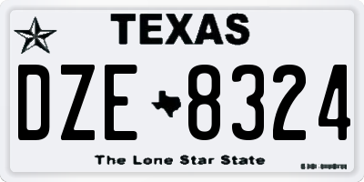 TX license plate DZE8324