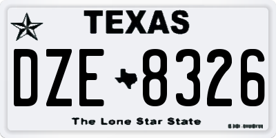 TX license plate DZE8326