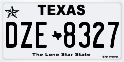 TX license plate DZE8327